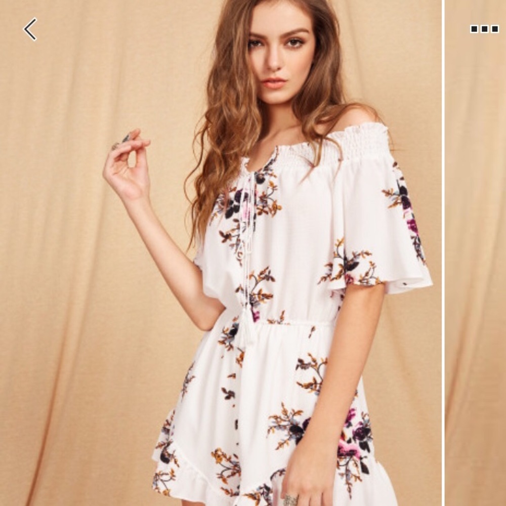 Off The Shoulder Floral Romper